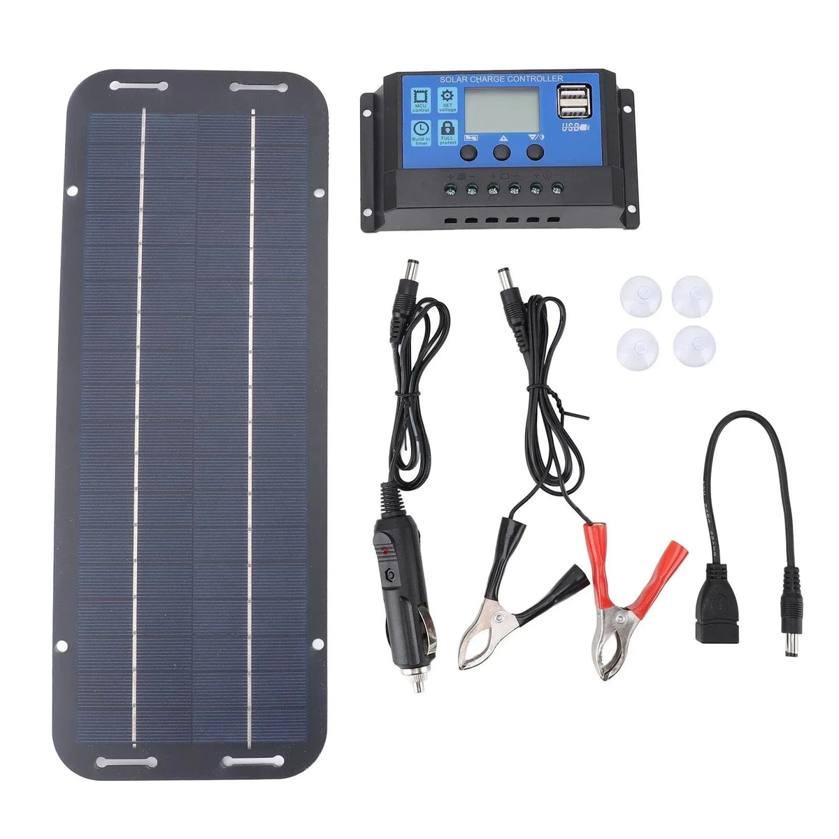 Monocrystalline Solar Panel Charger Battery Trickle Charger 12V