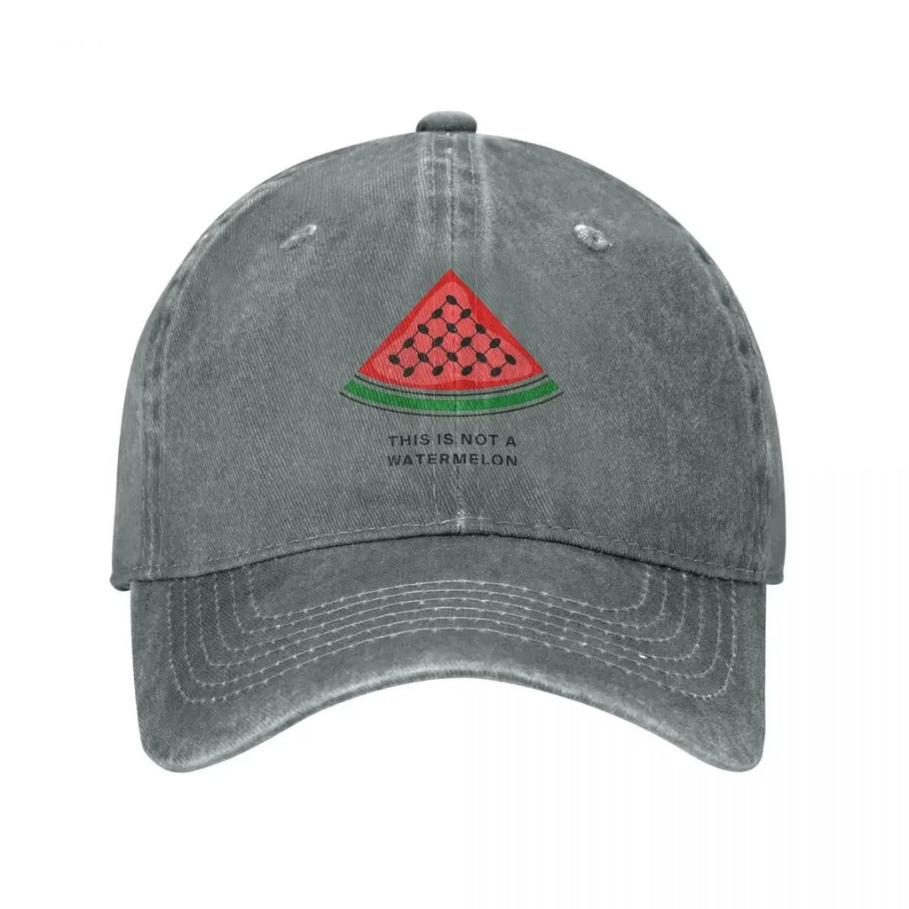 Men Women This Is Not Watermelon Baseball Caps Distressed Keffiyeh