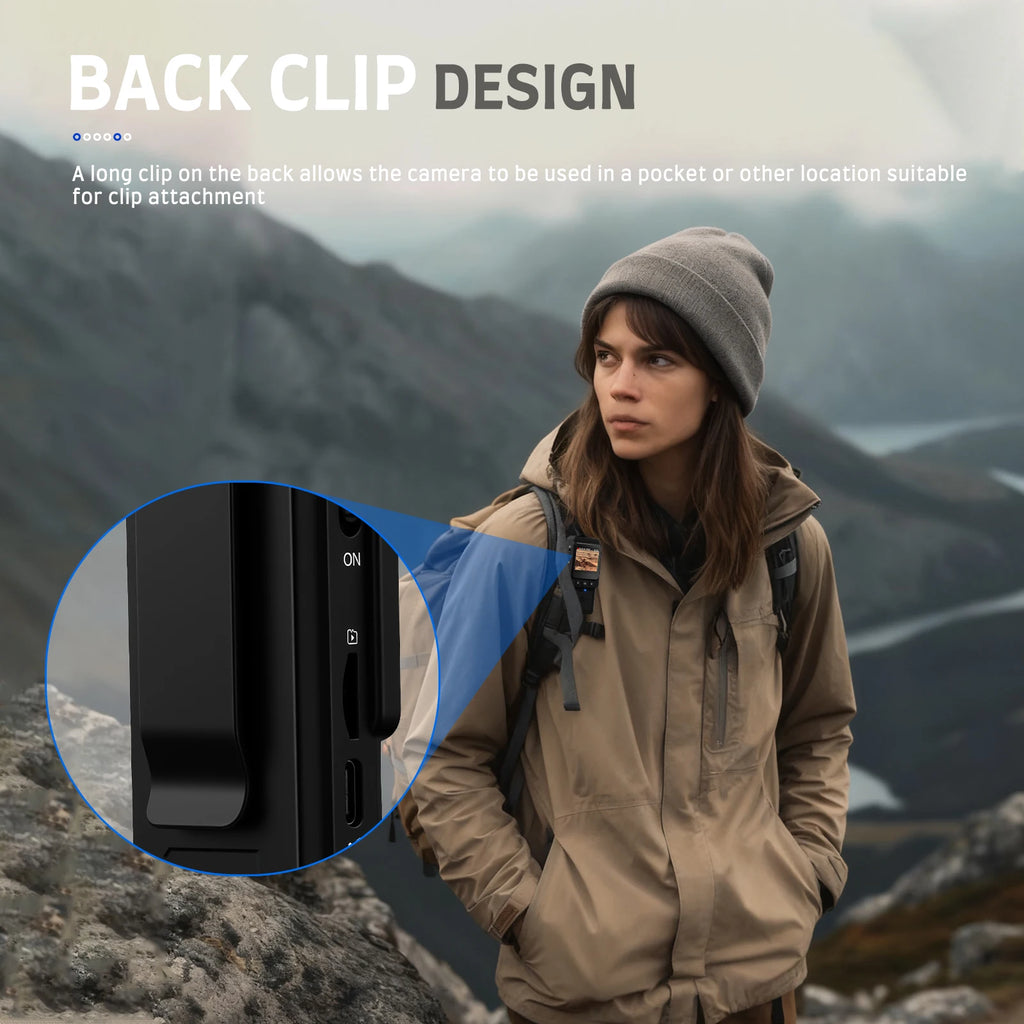 Podofo 1080P Sports Pocket Camera 1.54" Mini Lens 180° Rotatable WiFi Wireless Video Recorder 5hours Endurance Motion Camera