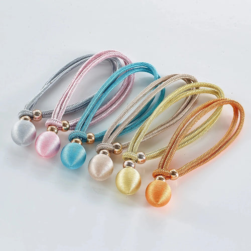 2pcs Pearl Curtain Tiebacks, Curtain Pearl Tiebacks, Decorative Fixings, Rope Curtain Tiebacks No Punch Adjustable Pull-outs