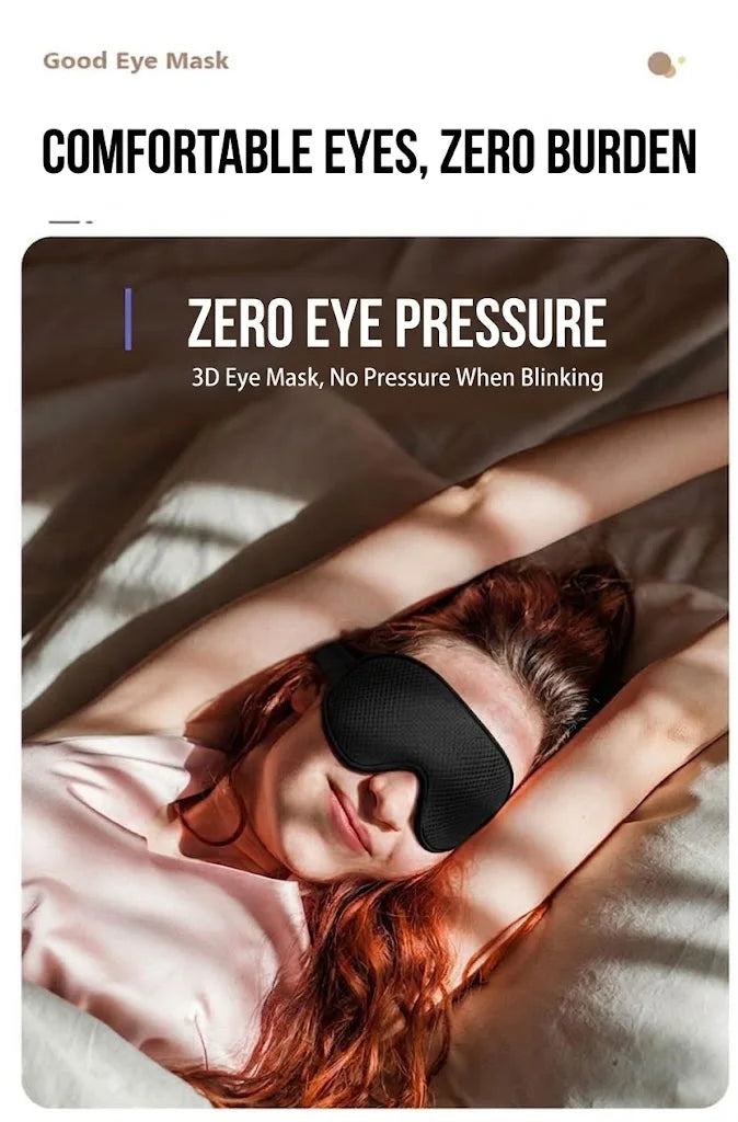 1 Pack Unisex Sleep Mask, 3D Light Blocking Eye Mask, Breathable Soft Comfortable Polyesterfor Travel-Adjustable Night Masks