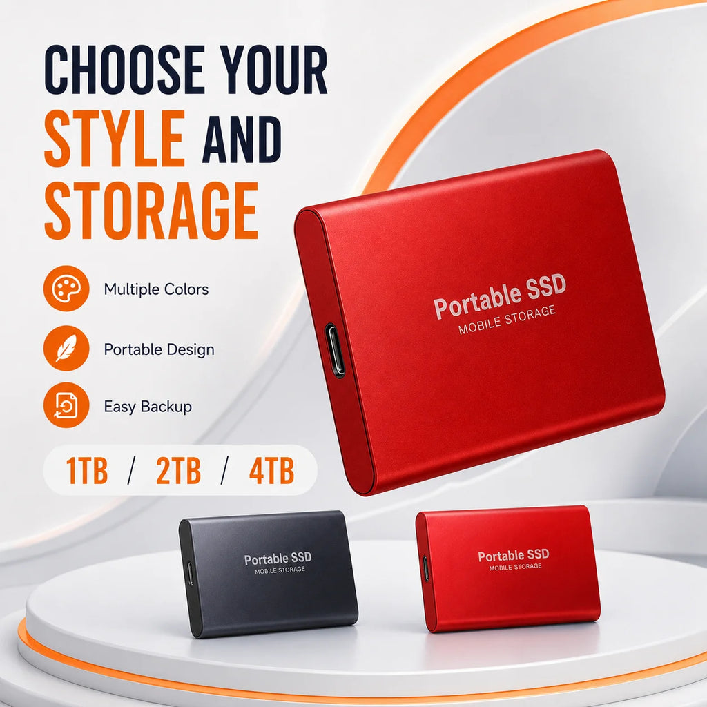 Portable External Hard Drive 1TB 2TB Slim Body Mobile Hard Disk
