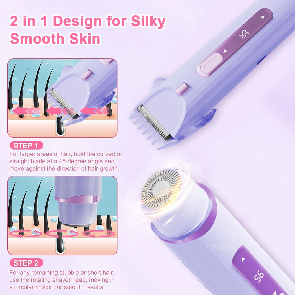 Trimmer for Women 2 in 1 Dual Head Epilator Electric Shaver