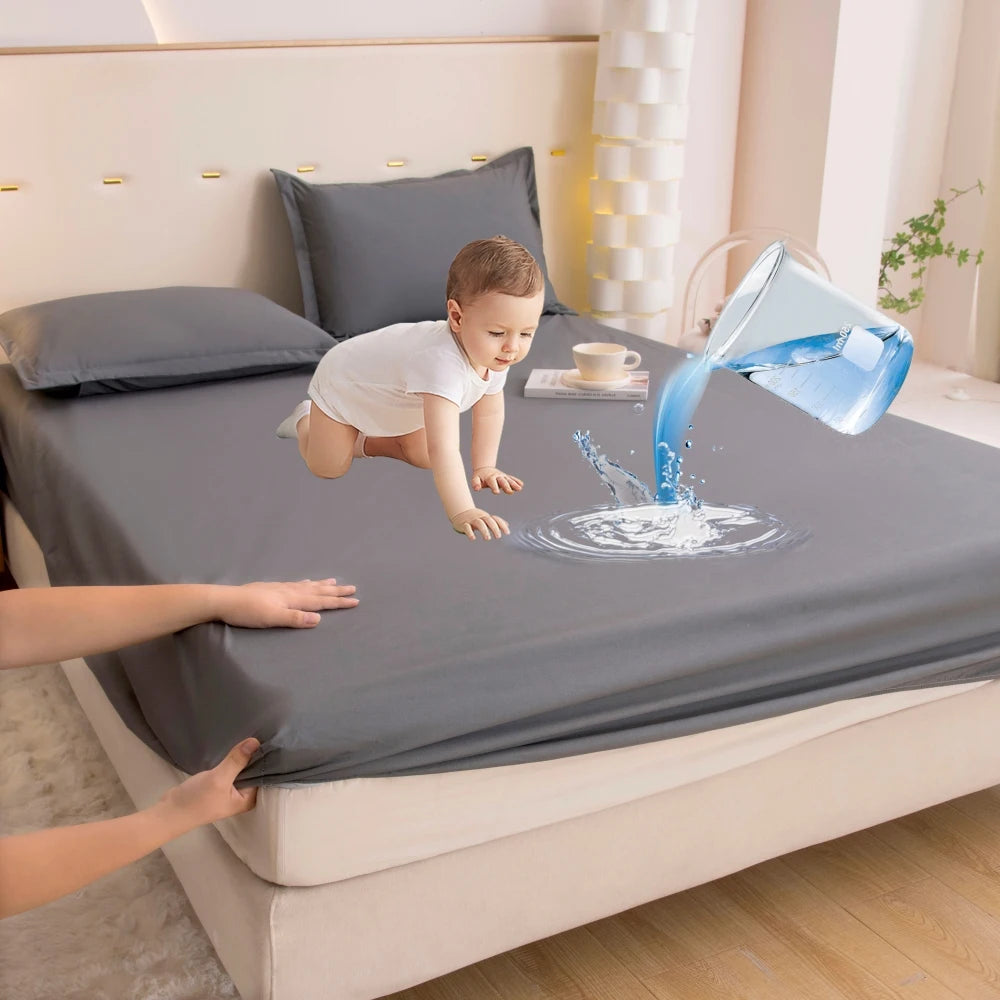 Waterproof Fitted Bed Sheet With 360 Elastic Band Bedsheet