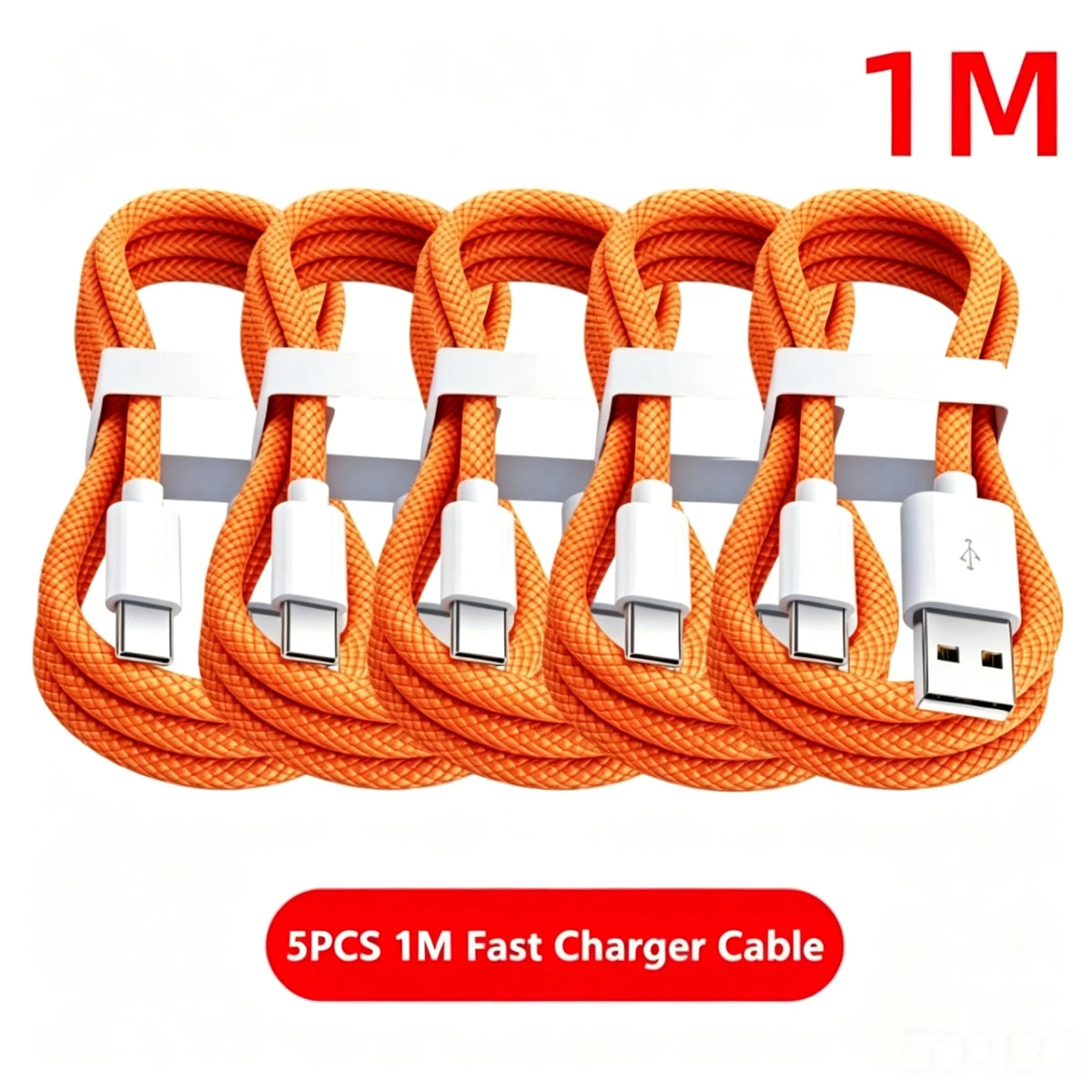 5PCS USB A Cable to USB C 240W Fast Charging