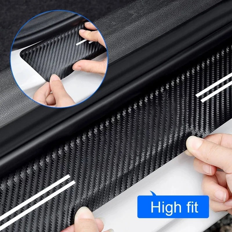 High quality Sport Carbon Fibre Threshold Protection Strip Universal Anti-scratch and Anti-collision Door interior Strip Sticker