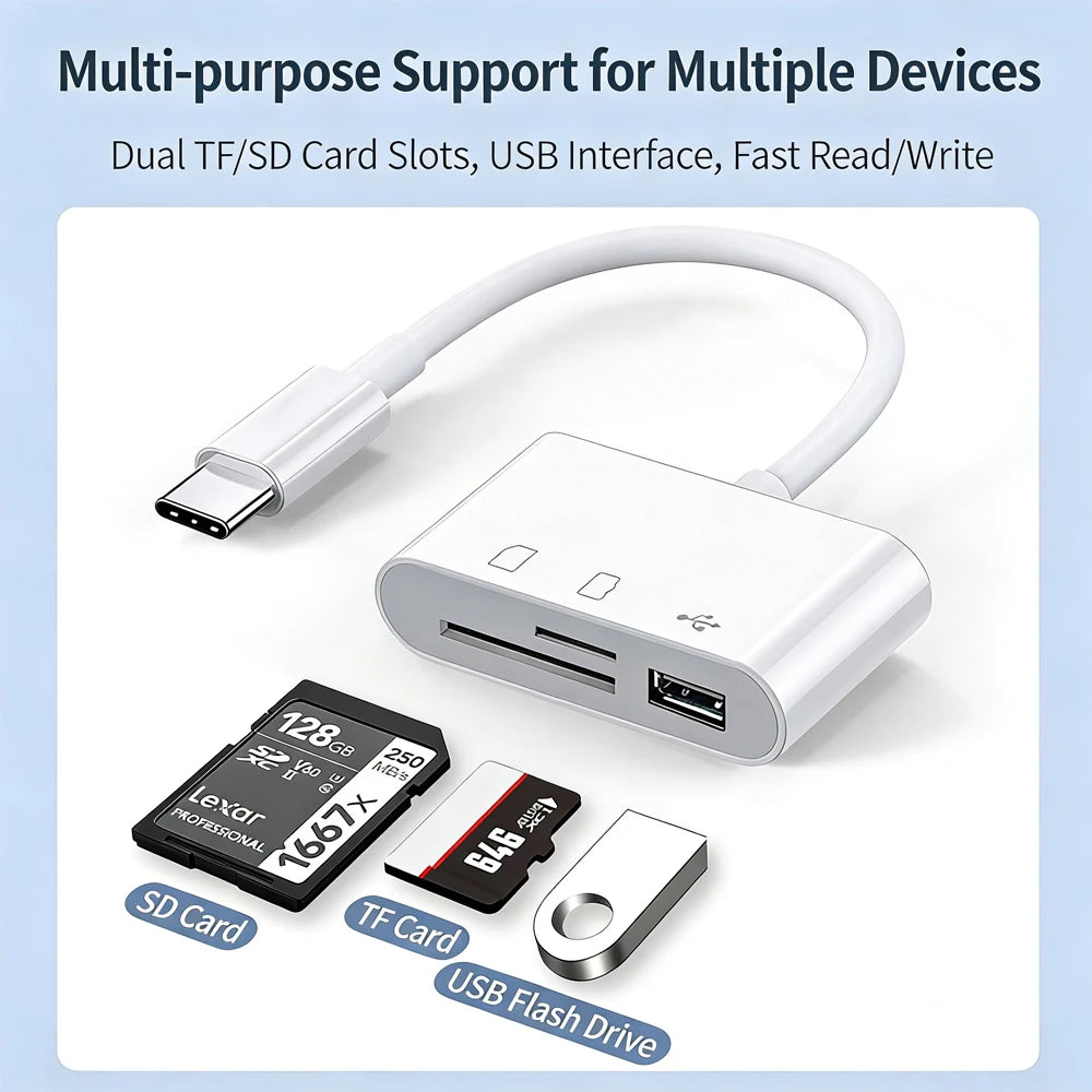 Type C OTG Adapter TF/SD Card Reader For Xiaomi Oneplus iPhone