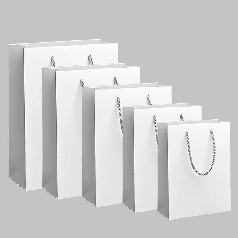 10Pcs Paper Bag Custom Gift Handbag Clothing Store Handbag Printed Logo High-End Kraft Paper Shopping Large Thickened Packaging