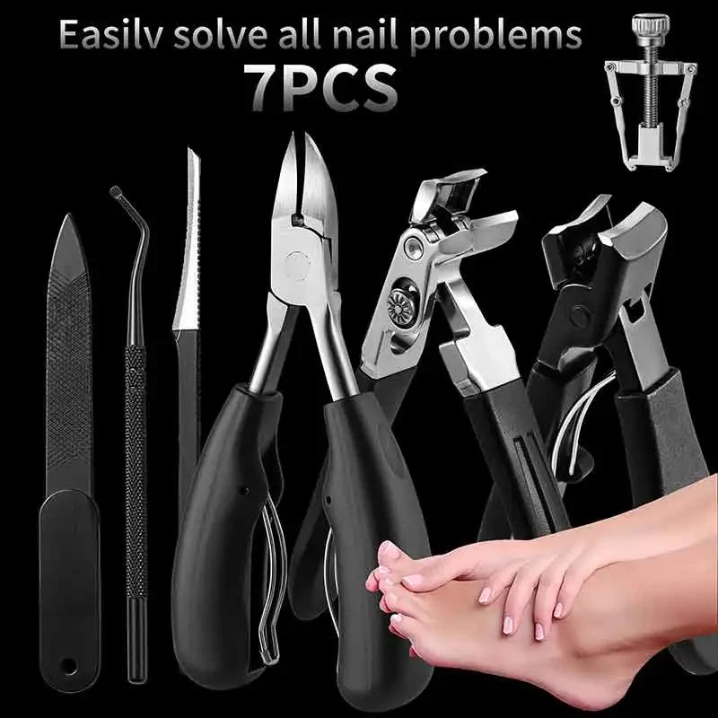 7pcs Nail Clippers Manicure Tool Set, with Portable Travel Case