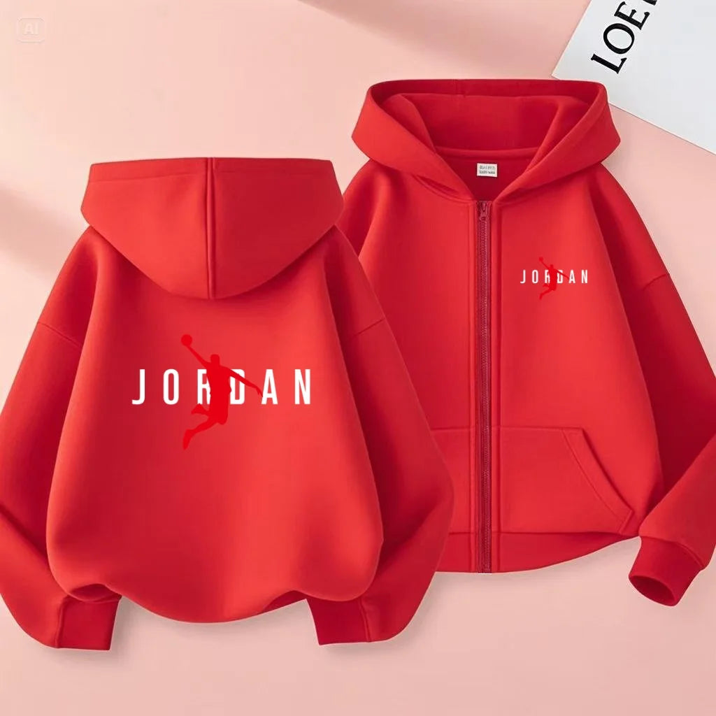 kids Autumn Winter Sweatshirt Basketball Charming Clothing Zipper Style Hoodie Girl Boy