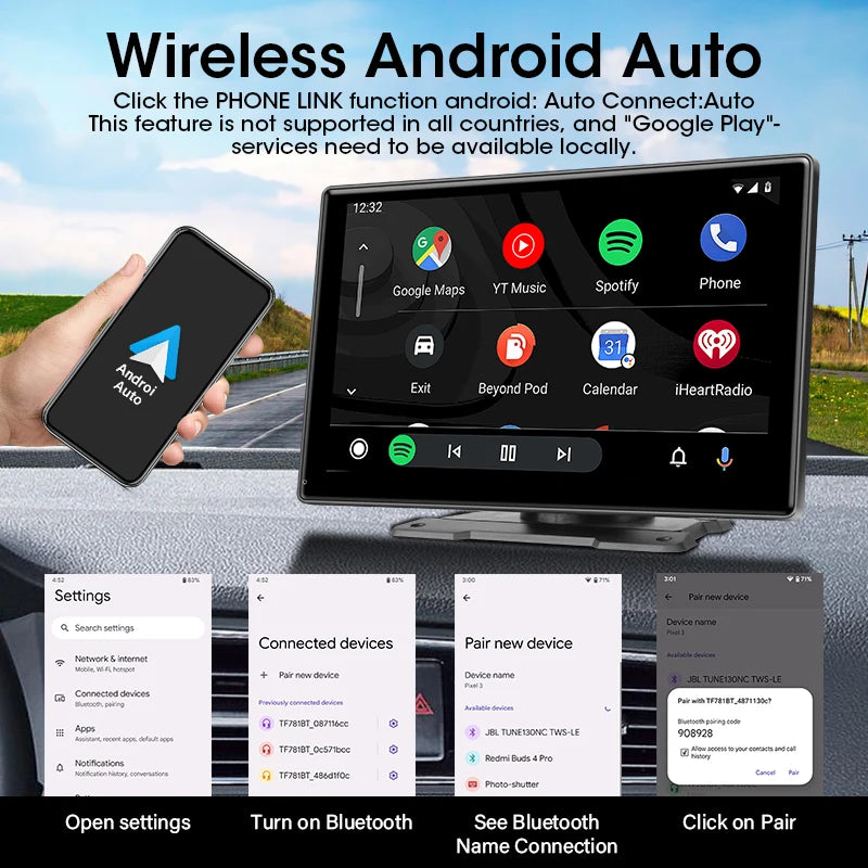 7/10 inch Carplay Car Smart Screen Multimedia Video player Wireless