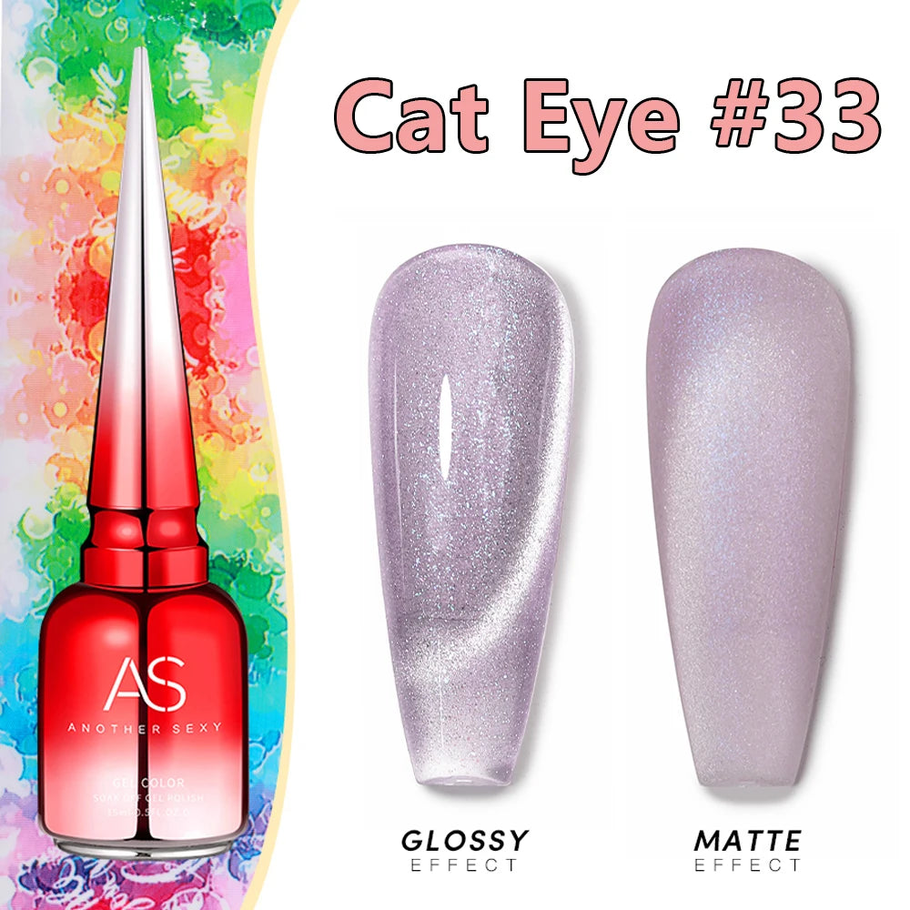 AS 15ml Cat Magnetic Gel Nail Polish Cat Eye Glitter