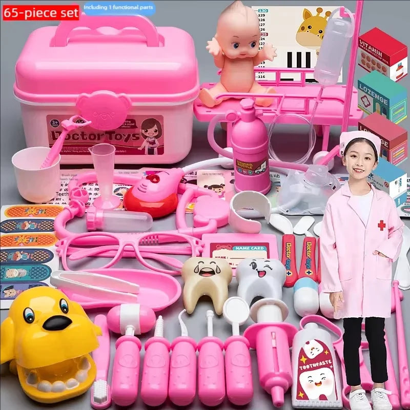Doctor Nurse Role Play Set Medical Tools With Stethoscope Injectors In A Pretend Play Trolley Box Ideal Gift for Kids Boys Girls