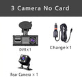 3 Channel Dash Cam HD 1080P 3-Lens Inside Vehicle  Car DVR Three Way Camera DVRs Recorder