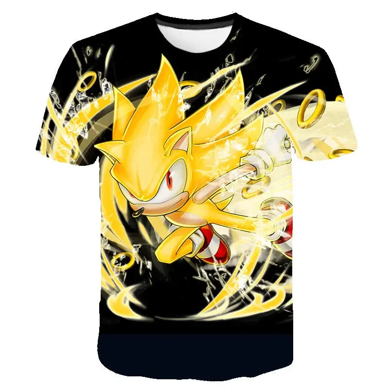 Boys 3D Printing Clothes New Cartoon Anime Sonic T shirt Kids Clothing Boys Girls Cartoon Game Boy Summer Children T-shirt Tops