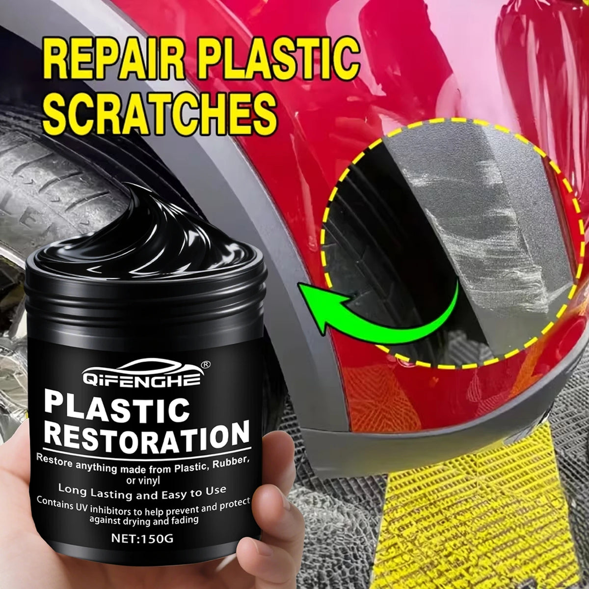 Car Plastic Restorer Polish Paste 150g - Tire, Interior & Bumper Shine & Protection