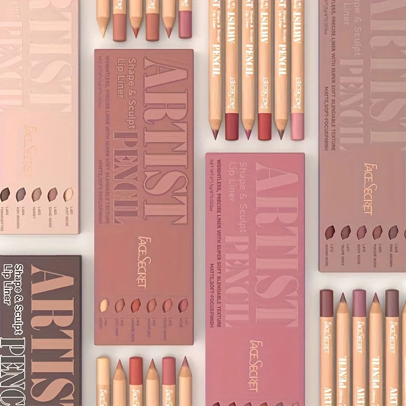 6Pcs Velvet Matte Lip Liner Set - Long-Lasting, Non-Dry