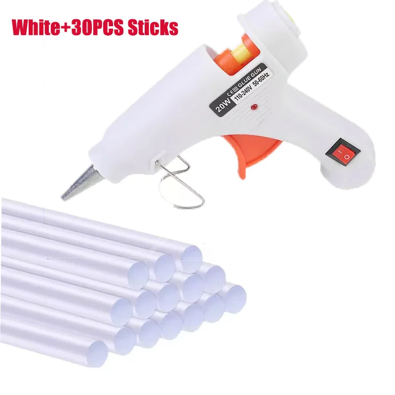 Hot Silicone Gun 20W Electric Glue Gun With 30Pcs Transparent Sticks Mini DIY Tools For Home Repair Tool Special Stick Set