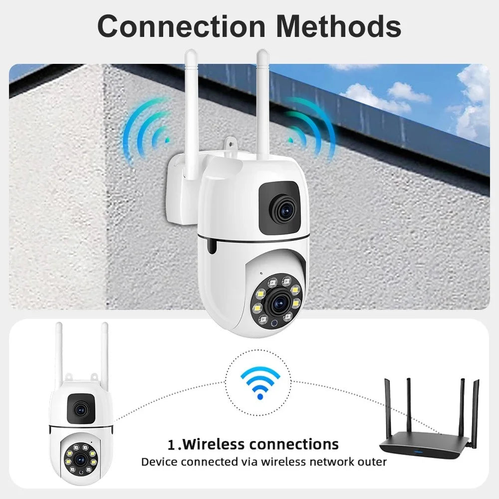 Home Camera HD 8MP Baby WIFI Camera Dual Lens Indoor Mobile Tracking