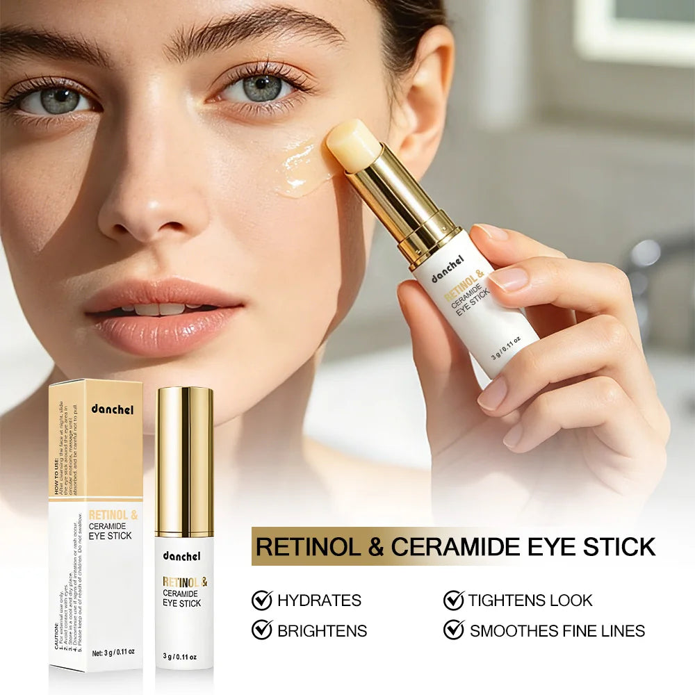 Retinol Eye Cream Stick Hydrating Moisturizing Reduce Dryness Smooth Texture Portable Eye Serum Stick Skin Care For All Skin Typ