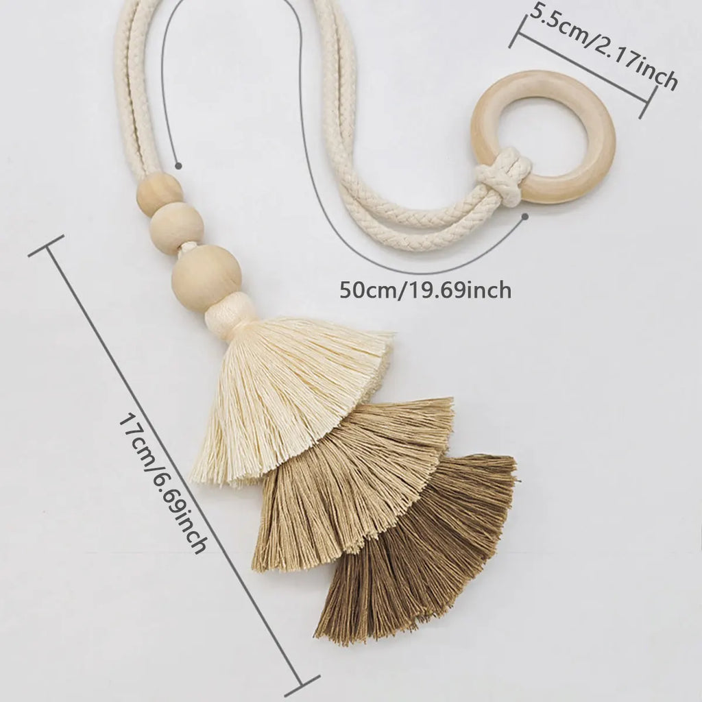 Earthy Tone Layered Tassel Curtain Tie Backs