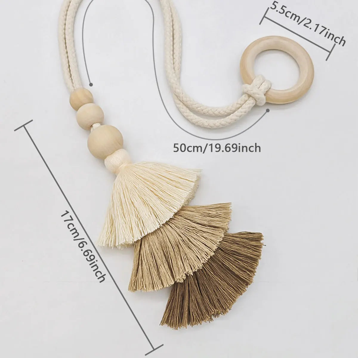 Earthy Tone Layered Tassel Curtain Tie Backs