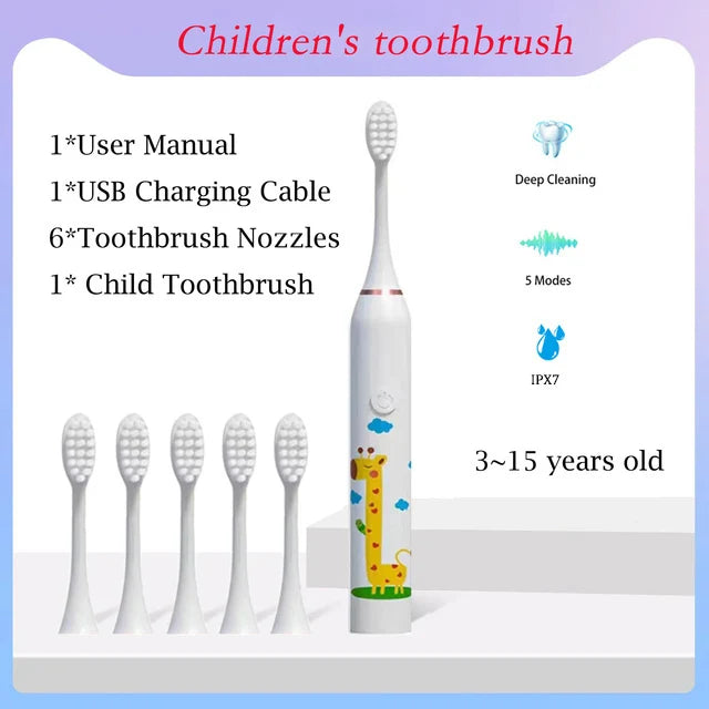 Children's Clean Sonic Electric Toothbrush Cartoon