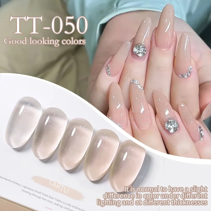 TARTU 8ml Jelly Gel Nail Polish, Nude Ice Translucent, HEMA-Free TPO-Free,Gel Polish UV/LED,