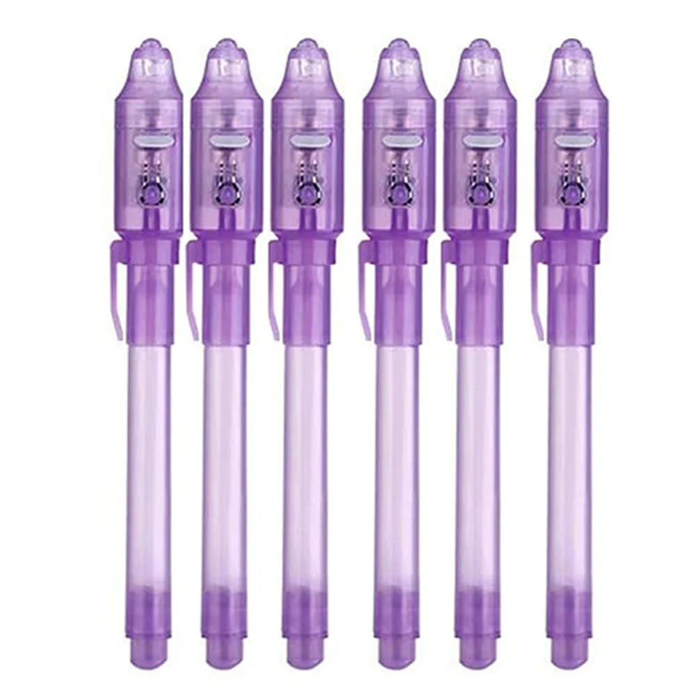 4-12pcs Invisible Ink Pen Spy Pen with UV Light Magic Marker