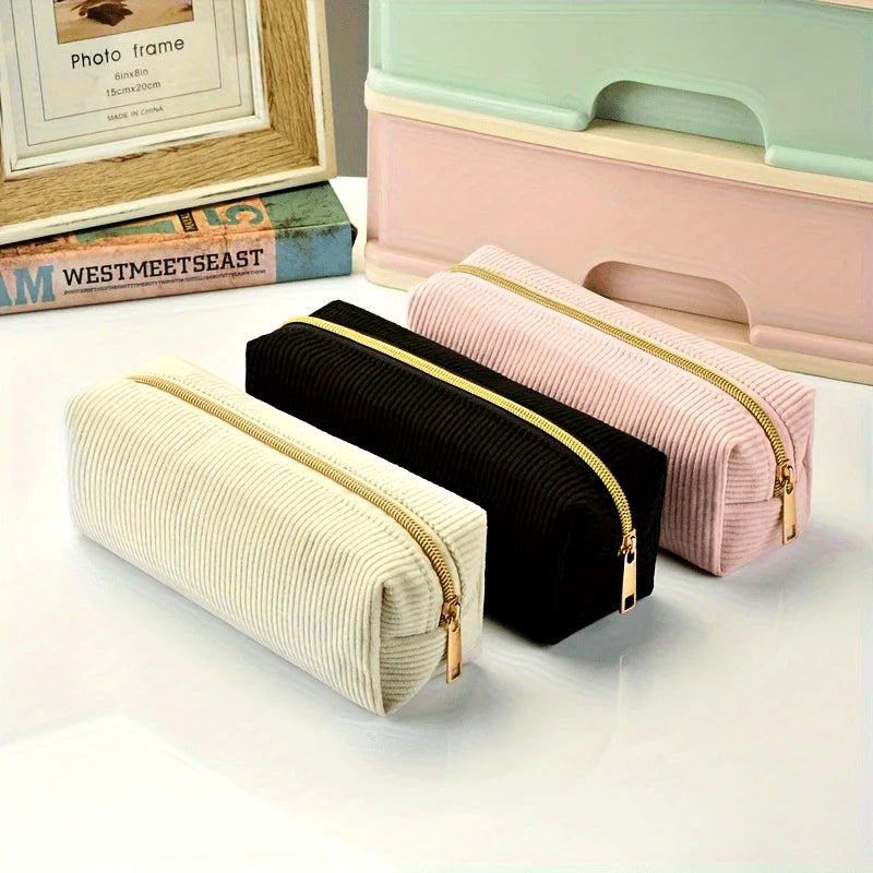 Durable Corduroy Pencil Case