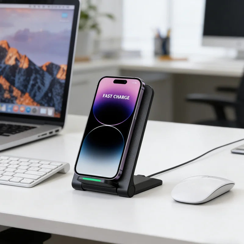 Fast Wireless Charger Stand Pad for iPhone 17 16 15 14 13 Pro Samsung Xiaomi
