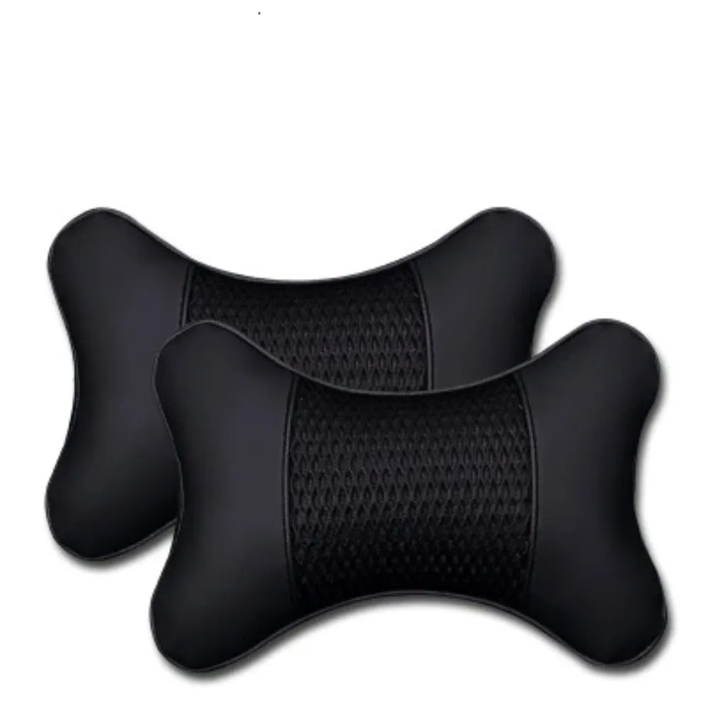 2PCS PU Leather Car Neck Pillows