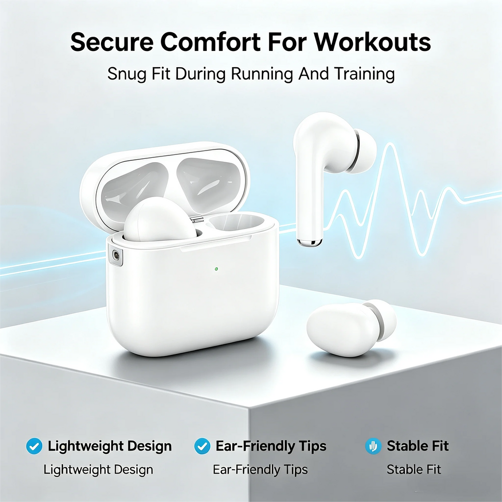 ZZLOVE Wireless Heart Rate Monitor TWS Earbuds Noise Cancelling