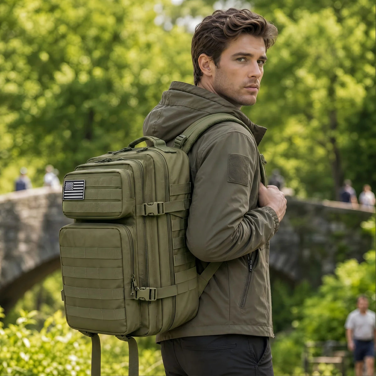 45L Tactical Travel Backpack Molle Large Capacity Multi Pocket Storage Bag Durable Wear Resistant Camping Hiking