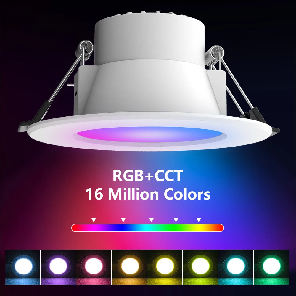 1-10PCS 5W Smart LED Downlight WiFi Ble Ceiling Lamp