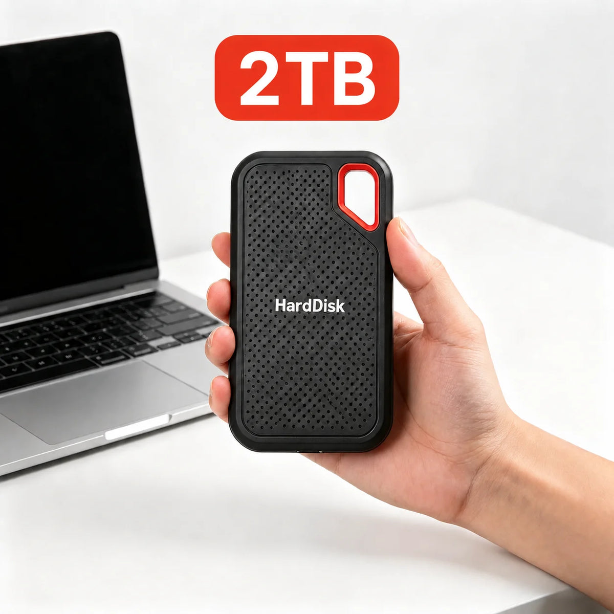 Portable Hard Drive 2TB External SSD Durable Slim Hard Disk USB 3.1 Type-C