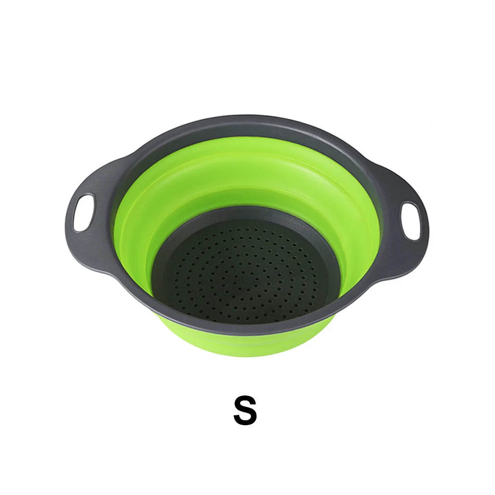 Silicone World Folding Drain Basket Fruit Vegetable Washing