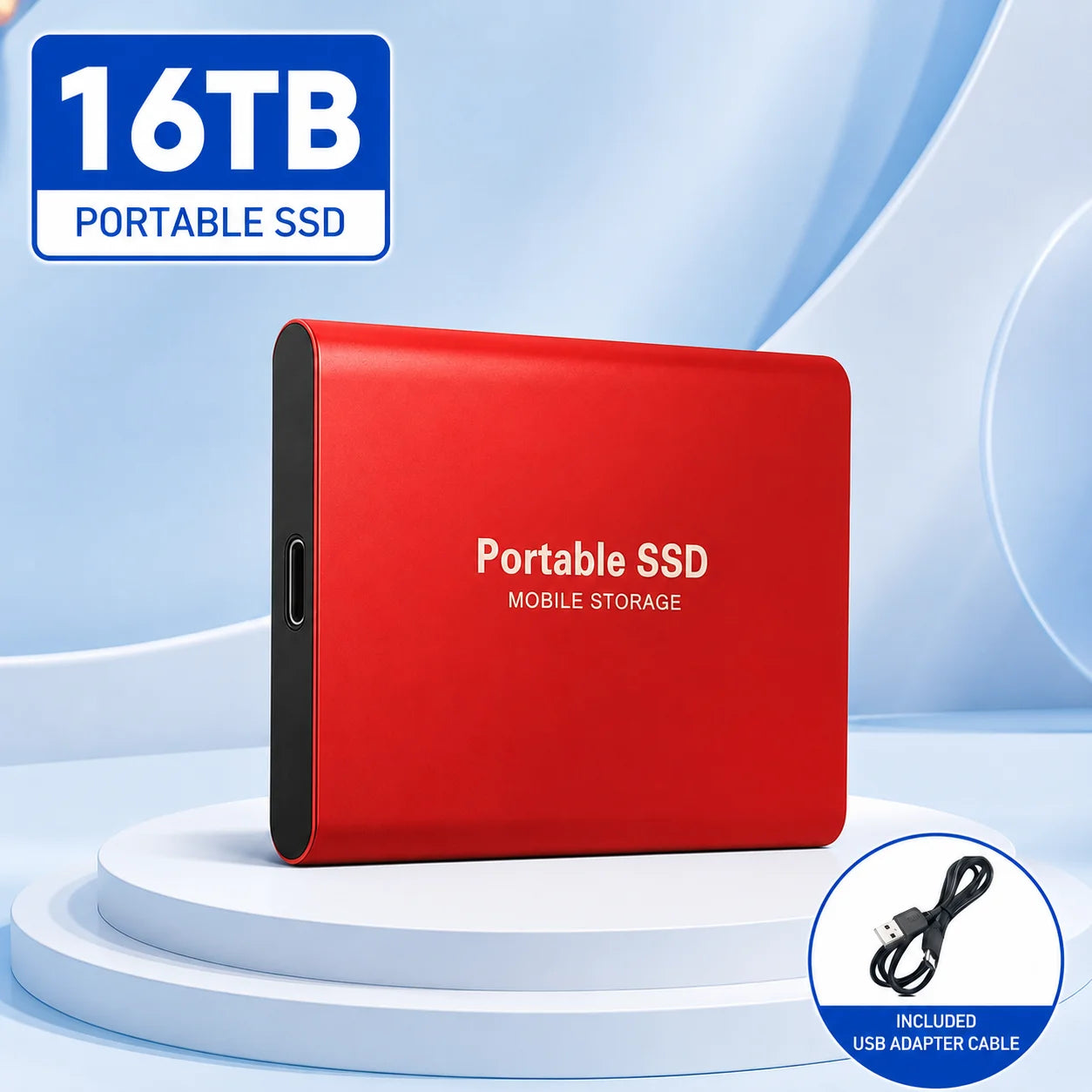 2TB Fast Portable Hard Drive External SSD Hard Disk USB Type-C High-Speed Storage for Laptop/Mac/PC