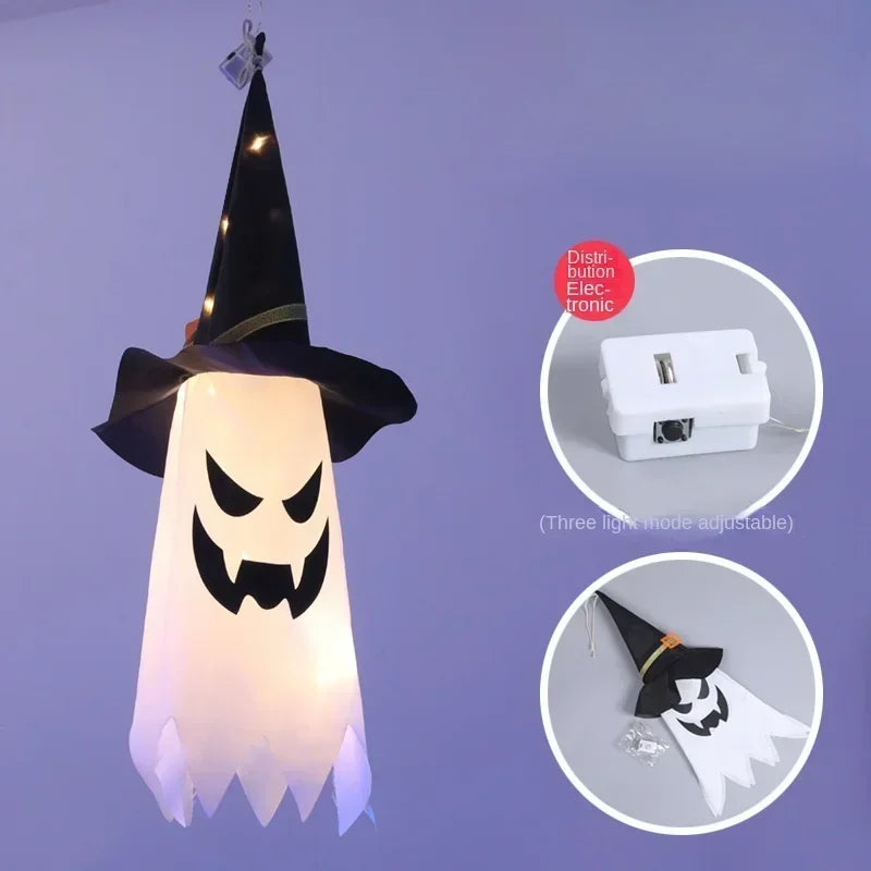 Halloween Glowing White Ghost LED Hanging Ghosts Horror Props