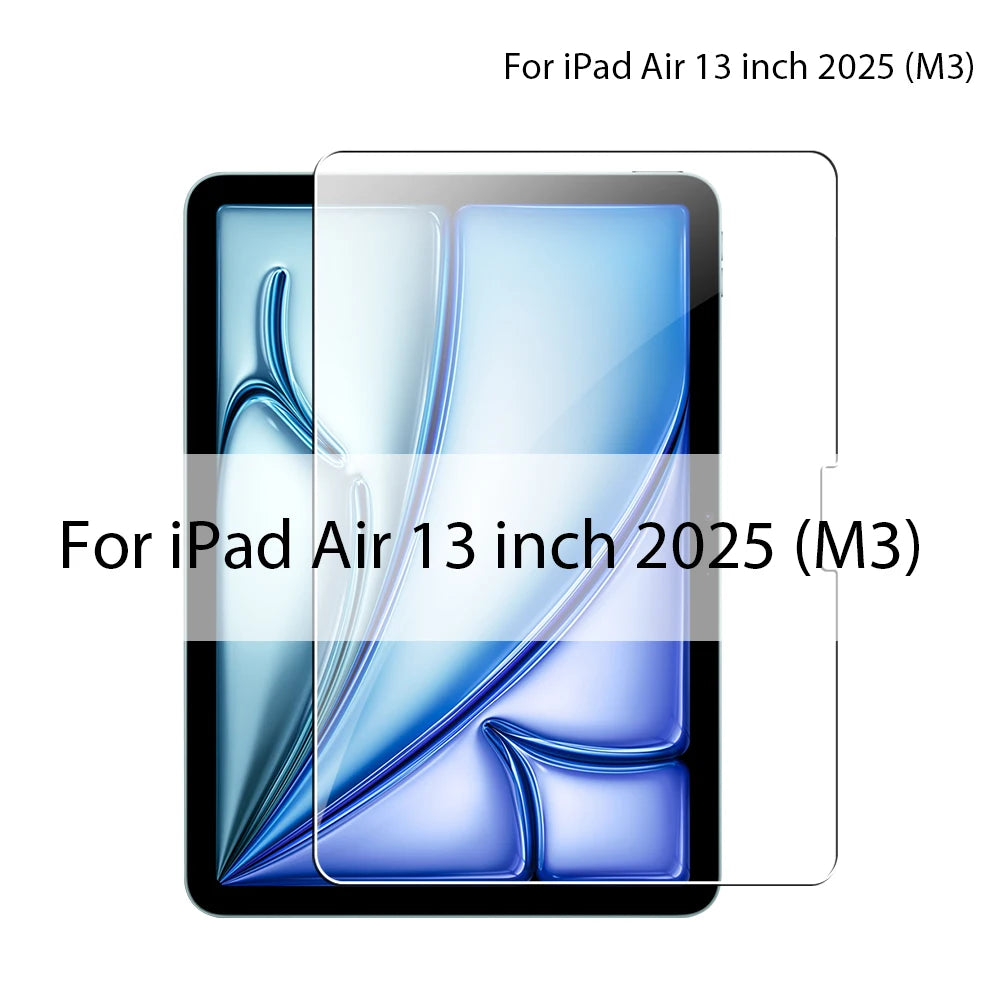 Tempered Glass Screen Protector For iPad A16 Air 13 11 5 4 M3 2025 10th Generation For iPad Pro 12.9 M4 M2 9th 7th Mini 6 7 Film