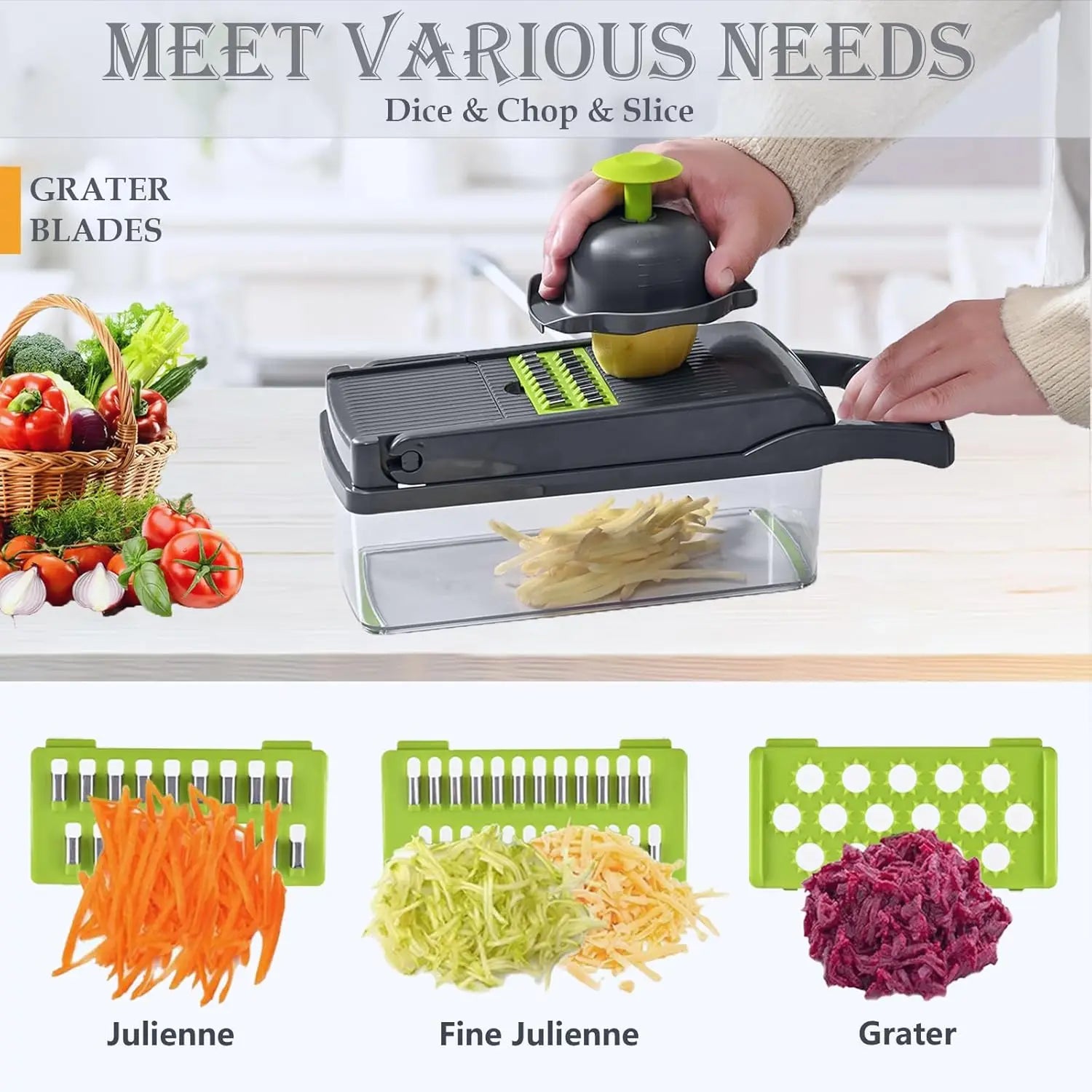 Upgraded Vegetable Chopper, Multi-Functional