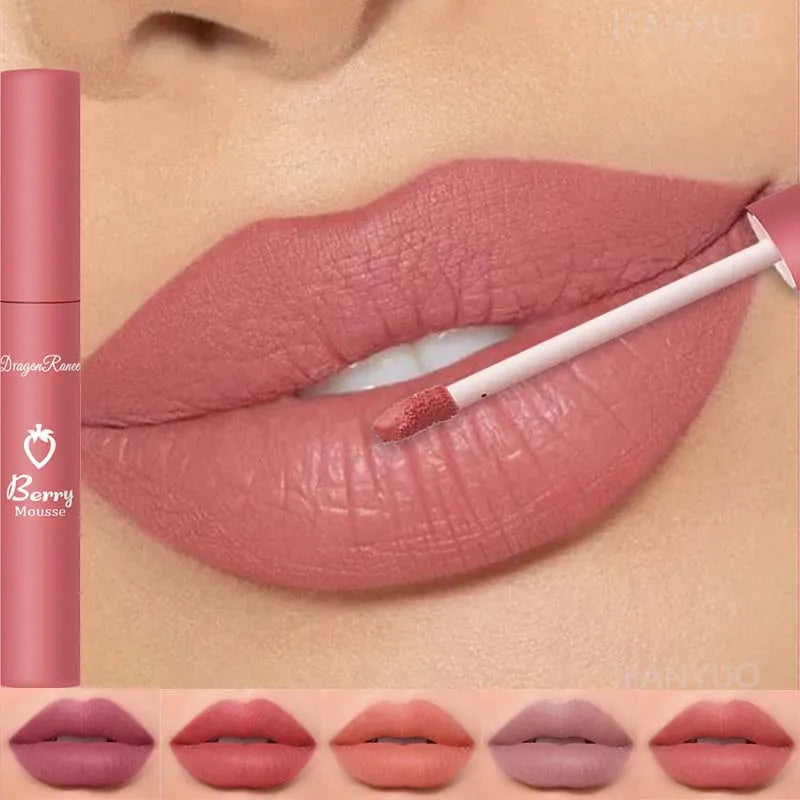 12 Colors Liquid Lipstick Nude Matte Sexy Waterproof Long Lasting