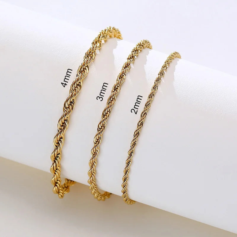 Vnox Unisex Rope Chain Bracelets for Men Women