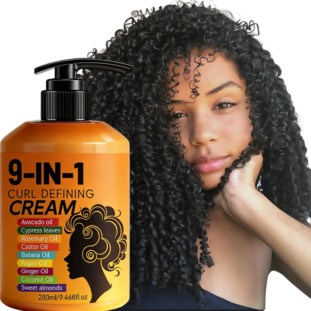 280ml Curly Hair Styling Cream, Moisturizing and Smoothing Formula,
