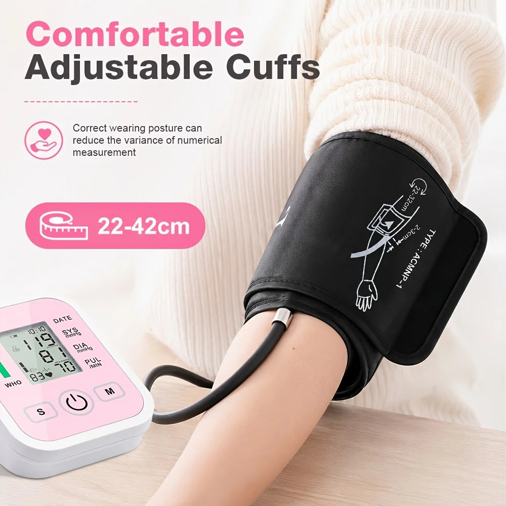 Upper Arm Blood Pressure Monitor Automatic Digital Heart Rate Pulse Meter Sphygmomanometer