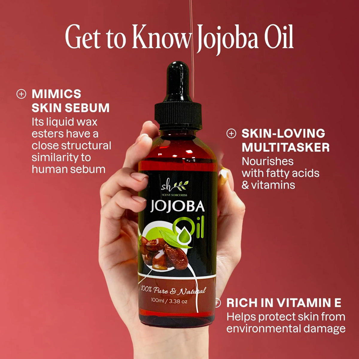 100ml Jojoba oil 2026 New Nourishing Brighten Skin for Relaxing Massage