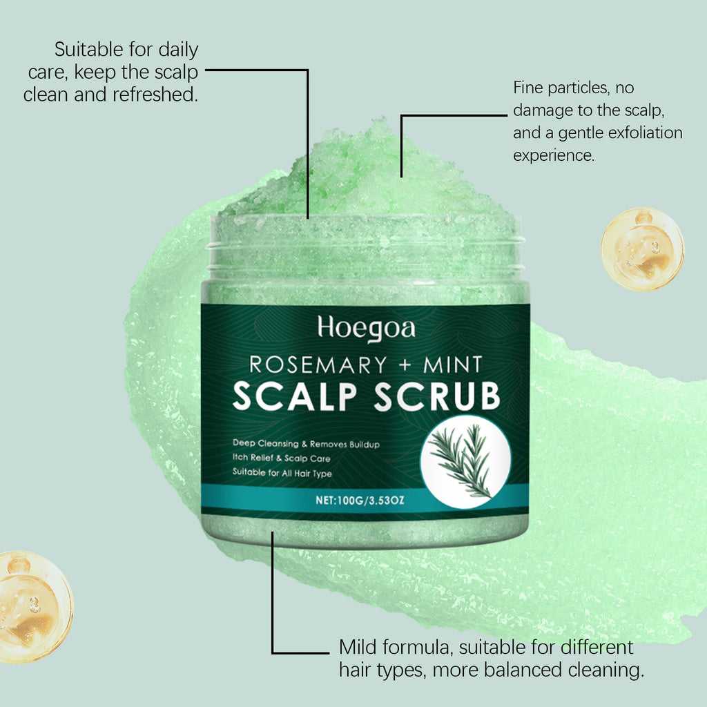100g Rosemary & Mint Scalp Scrub Deep Cleansing Oil Control Hair Strengthening & Scalp Nourishment Refreshing Formula Hair Scrub