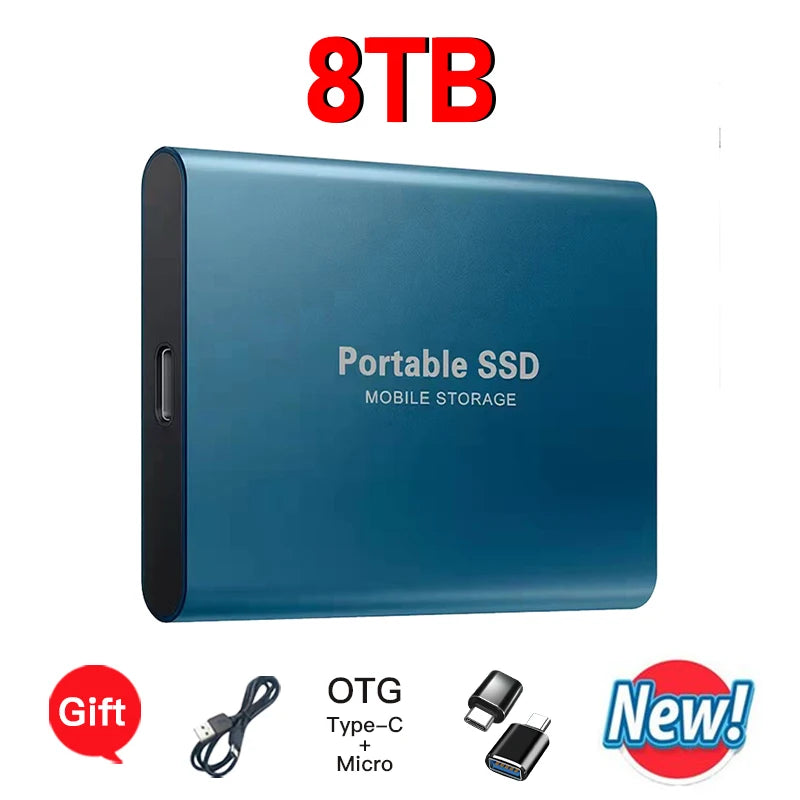 16TB External Solid State Drive Portable SSD USB 3.1 Type-C High-Speed Data Transfer Secure Storage for Important Files