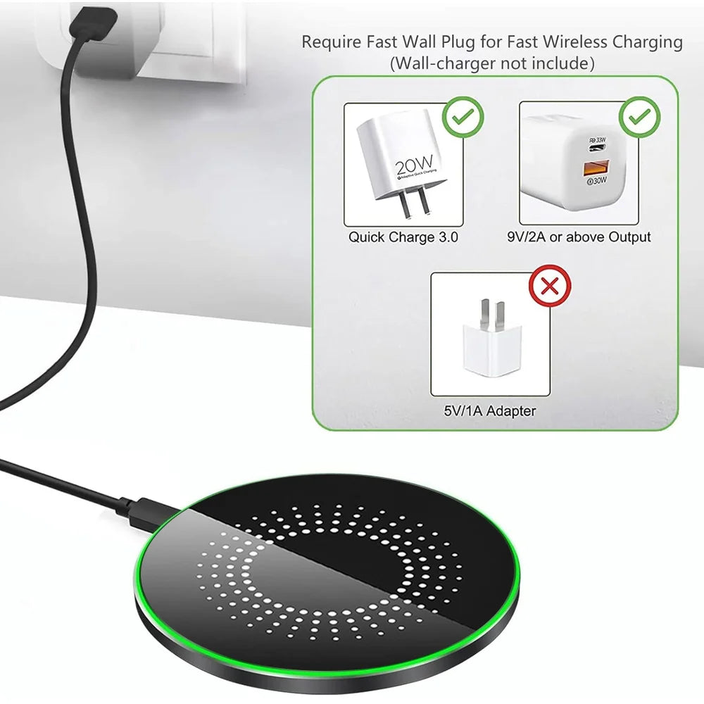 Wireless Fast Charging Dock Station, for iPhone  Samsung, Xiaomi