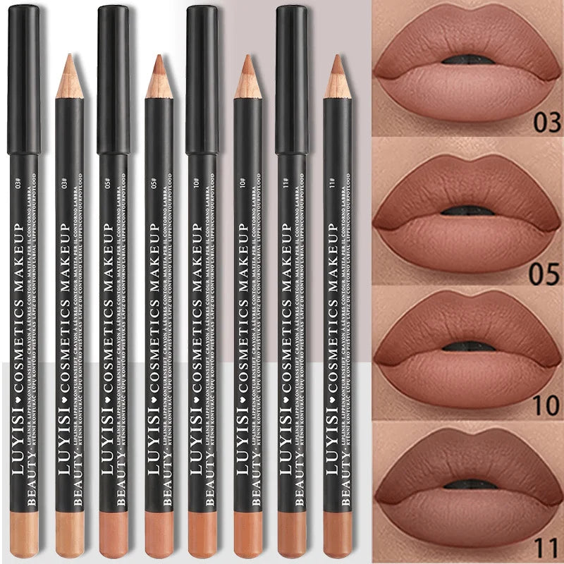4 Pcs Matte Lip Liner Pencil Set, Waterproof Long Lasting Smudge Proof Lip Liners